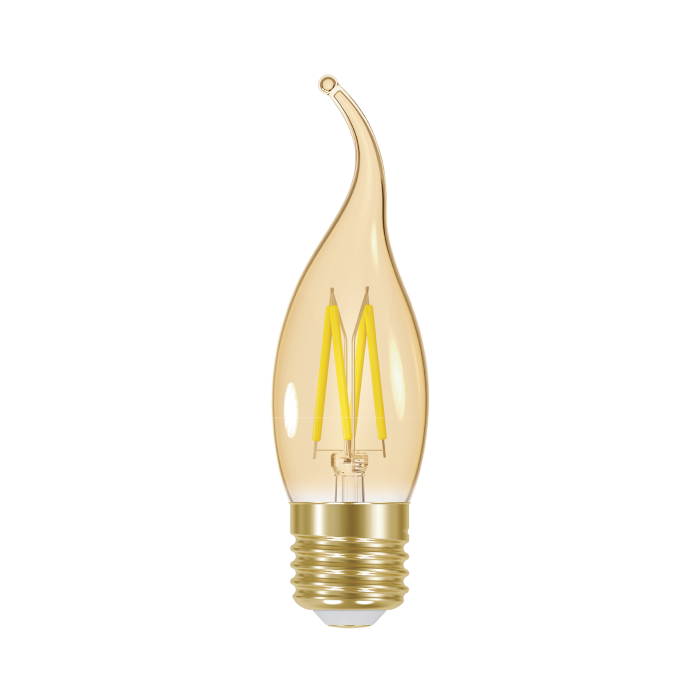 LUMiLiFe 4.8W E27 Flame Tip Filament Dimmable 330lm 2200K