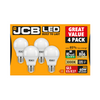 JCB 8.5W E27 Standard GLS LED Bulb - 4 Pack - 806lm - 3000K