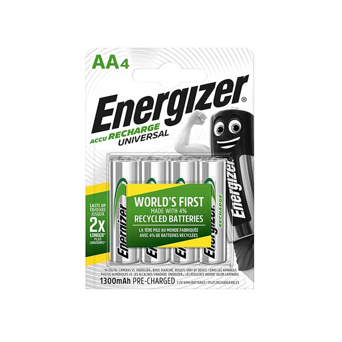 Energizer AAA NiMH Rechargeable Batteries (700mAh, 4 Pack)