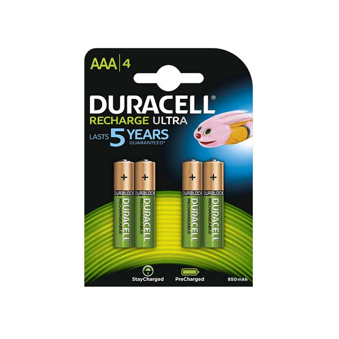 Duracell Recharge Ultra AAA 850mAh Batteries â€“ 4 Pack – LED Hut
