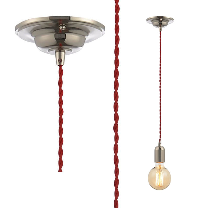 Red pendant store light fixture