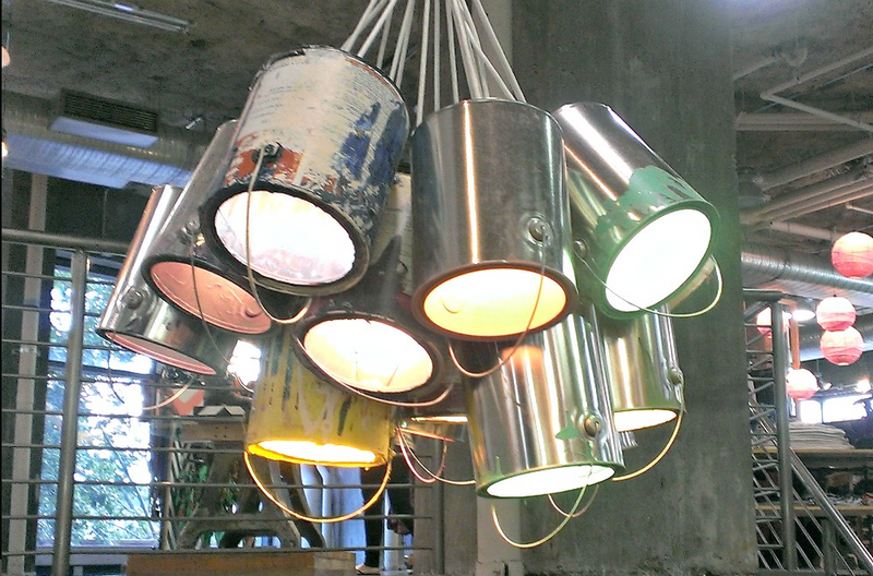 Upcycled ceiling light deals