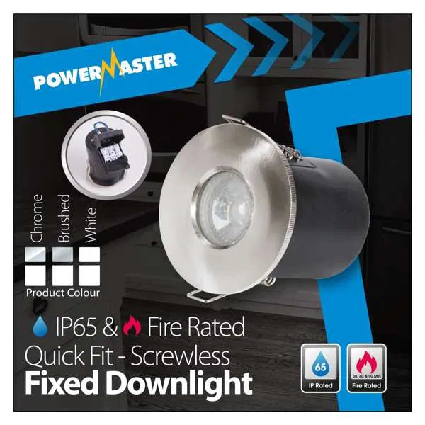 GU10 Fire Rated Bathroom Downlight Fitting – IP65 White