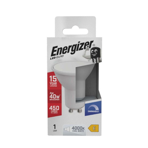 GU10 LED Spotlight 4W 450lm 4000K Cool White Dimmable 120° Wide Beam