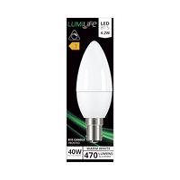 4.2W LED Candle B15 Bulb 470lm 2700K Warm White Dimmable