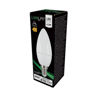 LUMiLiFe 4.2W E14 Candle LED Bulb - Dimmable - 470lm - 6500K
