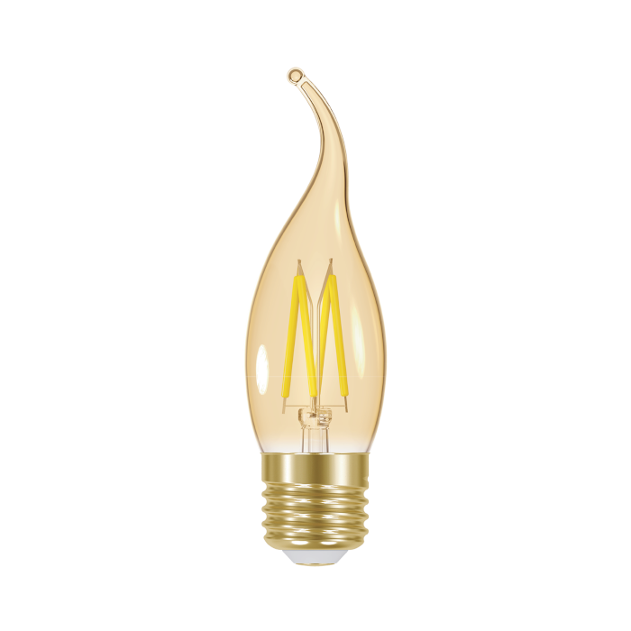 LUMiLiFe 4.8W E27 Flame Tip Filament - Dimmable - 330lm - 2200K