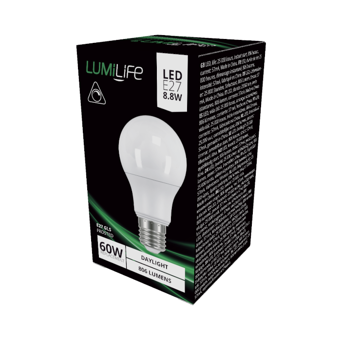 Lumilife GLS E27 7.3W 806lm Daylight Dimmable LED Hut