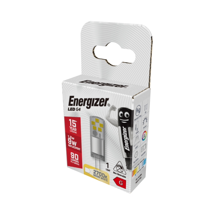 Energizer 1.2W G4 LED Capsule - 90lm - 2700K