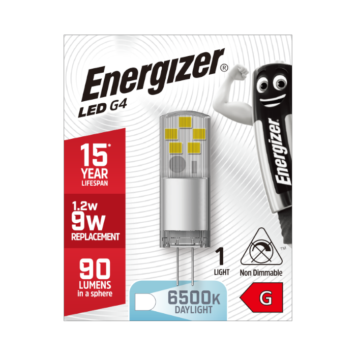 Energizer 1.2W G4 LED Capsule - 90lm - 6500K
