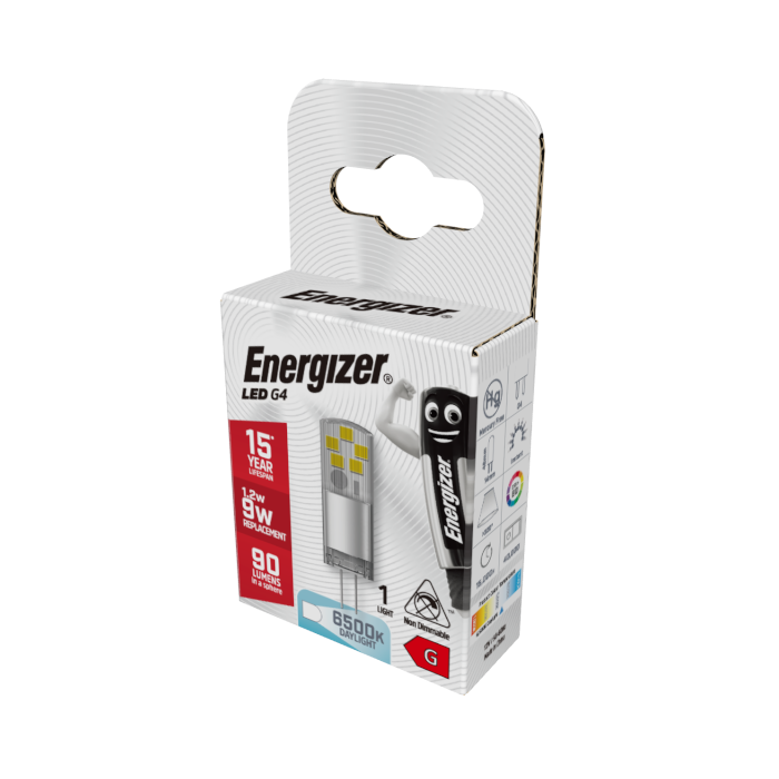 Energizer 1.2W G4 LED Capsule - 90lm - 6500K