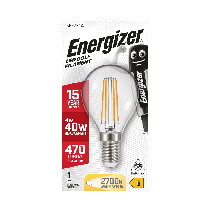 Energizer 4W E14 Golf Ball Filament - 470lm - 2700K