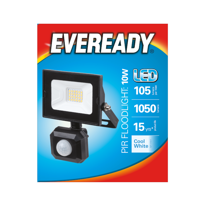 Eveready 10W SMD LED Flood Light - 4000K - PIR Sensor