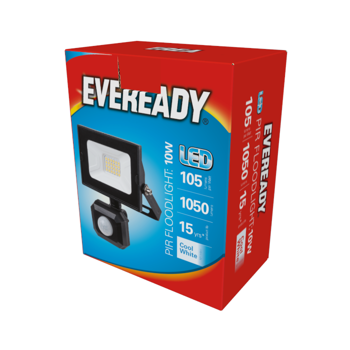 Eveready 10W SMD LED Flood Light - 4000K - PIR Sensor