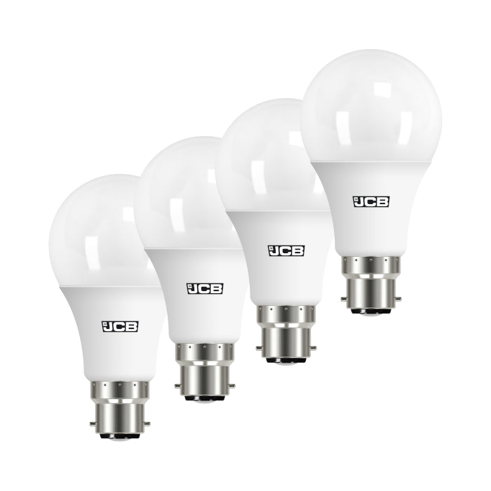 JCB 8.5W B22 Standard GLS LED Bulb - 4 Pack - 806lm - 3000K