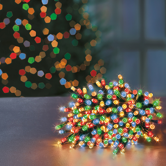 Supabrights 100 LED Christmas Tree Lights With Timer - 6m - Multicolour