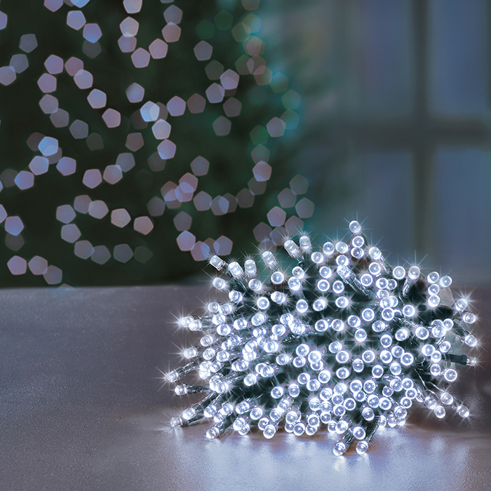 Supabrights 100 LED Christmas Tree Lights With Timer - 6m - White
