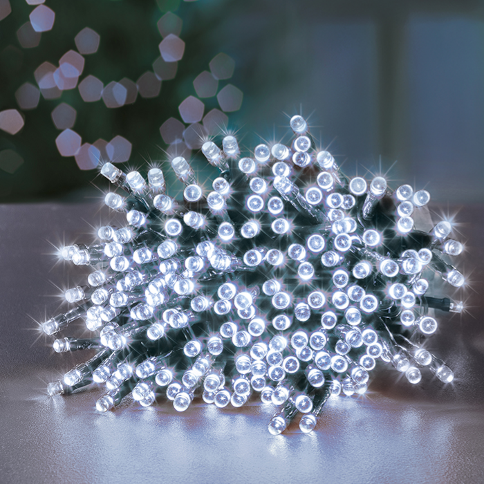 Supabrights 100 LED Christmas Tree Lights With Timer - 6m - White