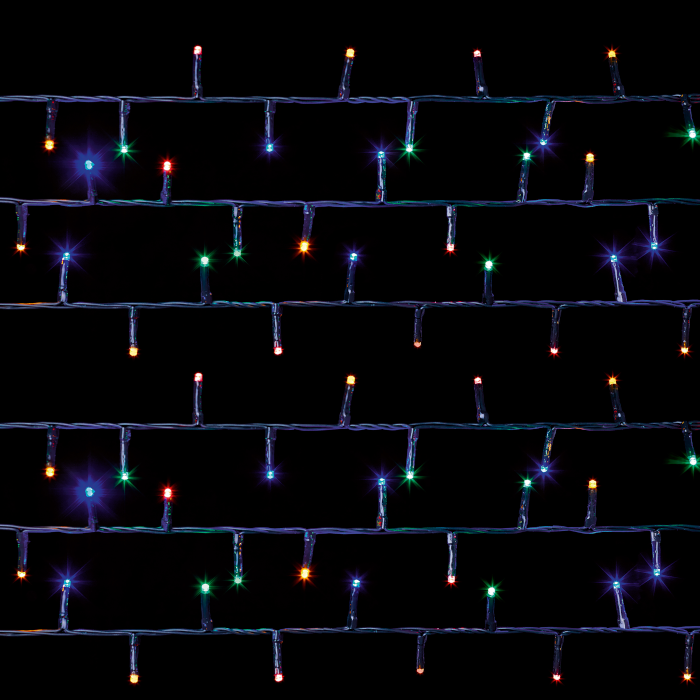 1000 LED Christmas Tree Lights with Timer - 25m - Multicolour