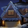 240 Snowing Icicle Christmas Lights With Timer - 5.8m - White