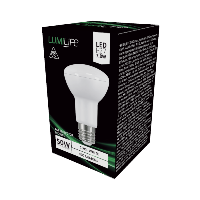 LUMiLiFe 7.8W R50 (E27) Reflector LED Bulb - 630lm - 4000K