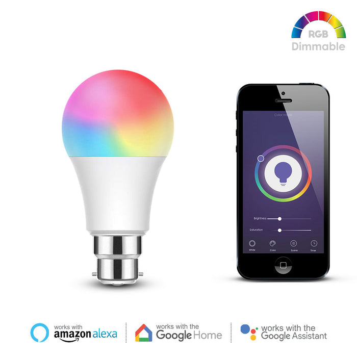 Smart WiFi A60 LED Bulb B22 - 9W - RGB & Tunable White