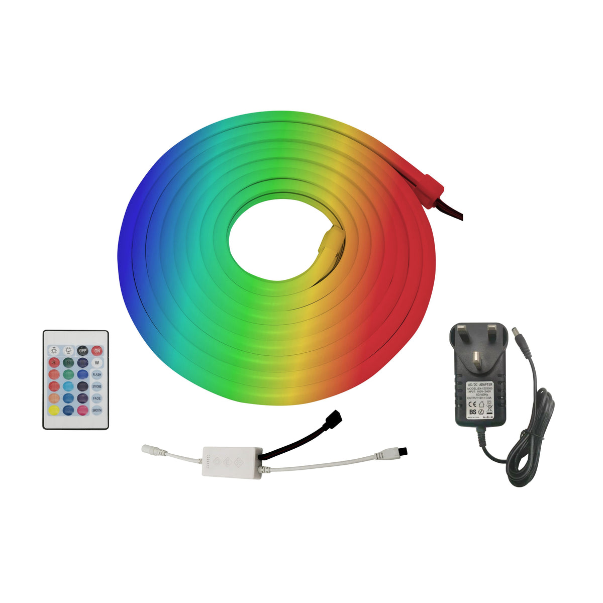 Smart WiFi RGB Neon LED Strip Kit - 3m - App & Remote Control