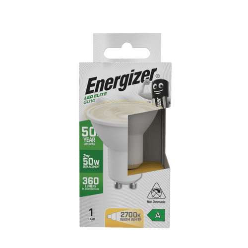 Energizer GU10 Spot LED Bulb - 2w - 2700K- 360lm