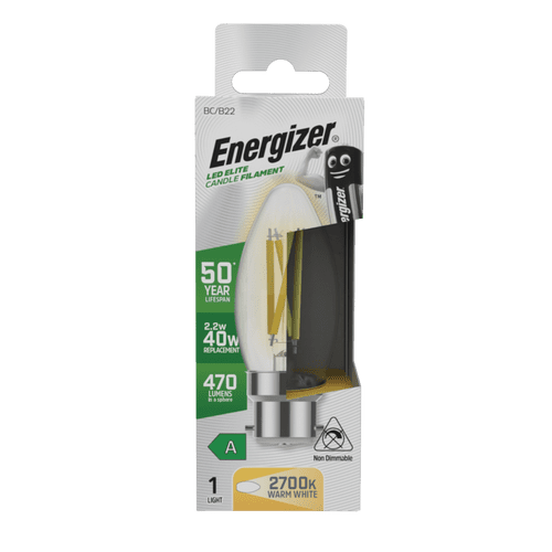 Energizer CANDLE B22 LED Bulb - 2.2w - 6500K- 470lm