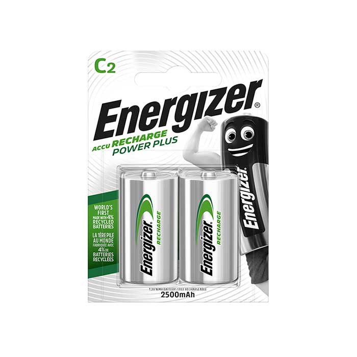 Energizer Power Plus C Batteries - Rechargeable - 2 Pack