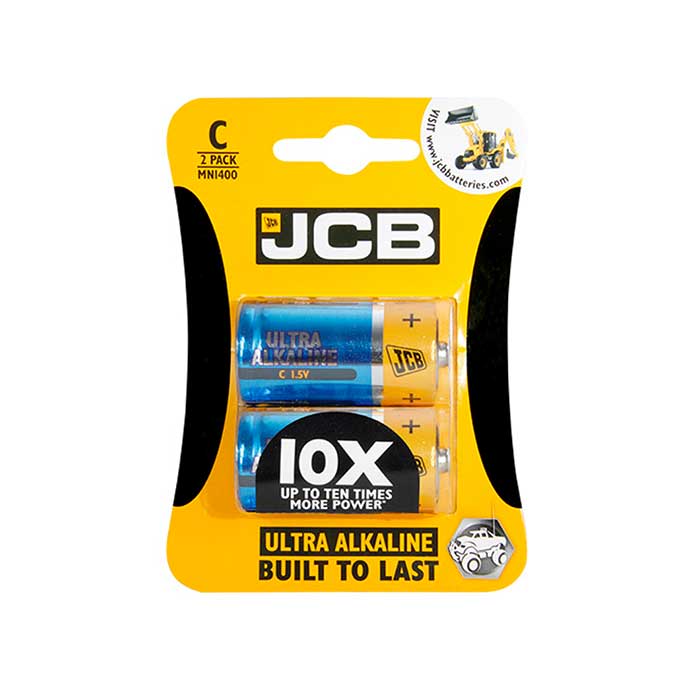 JCB Ultra Alkaline C Batteries - 2 Pack