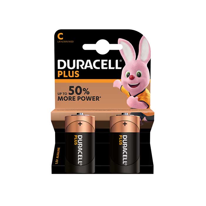 Duracell Plus Power C Batteries - 2 Pack
