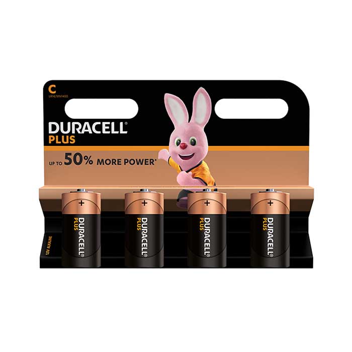 Duracell Plus Power C Batteries - 4 Pack