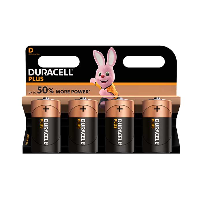 Duracell Plus Power D Batteries - 4 Pack