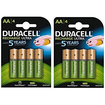 Duracell Recharge Ultra AA Batteries - Rechargeable - 4 Pack