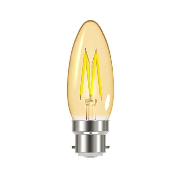 Lumilife Candle B22 (4.8W) 330lm - Extra Warm White Amber LED Filament - Dimmable