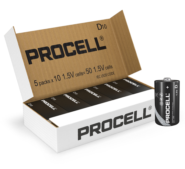 Duracell Industrial Procell - D Batteries - 50 Pack
