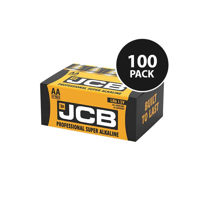 JCB Super Alkaline Industrial AA Batteries - 100 Pack