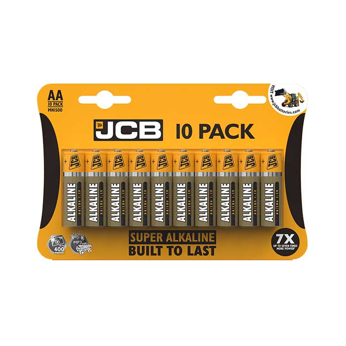 JCB Super Alkaline AA Batteries - 10 Pack