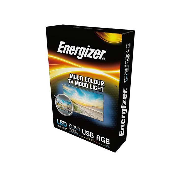 Energizer LED USB Powered TV Backlight - 2x 0.5M - RGB
