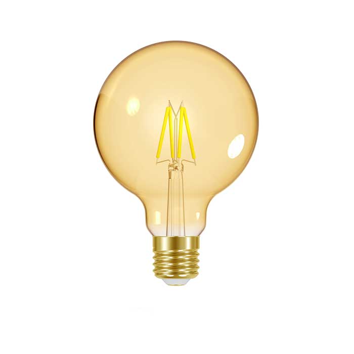 Energizer 4.5W E27 Globe Filament LED - 470lm - 2200K - Gold - Dimmable