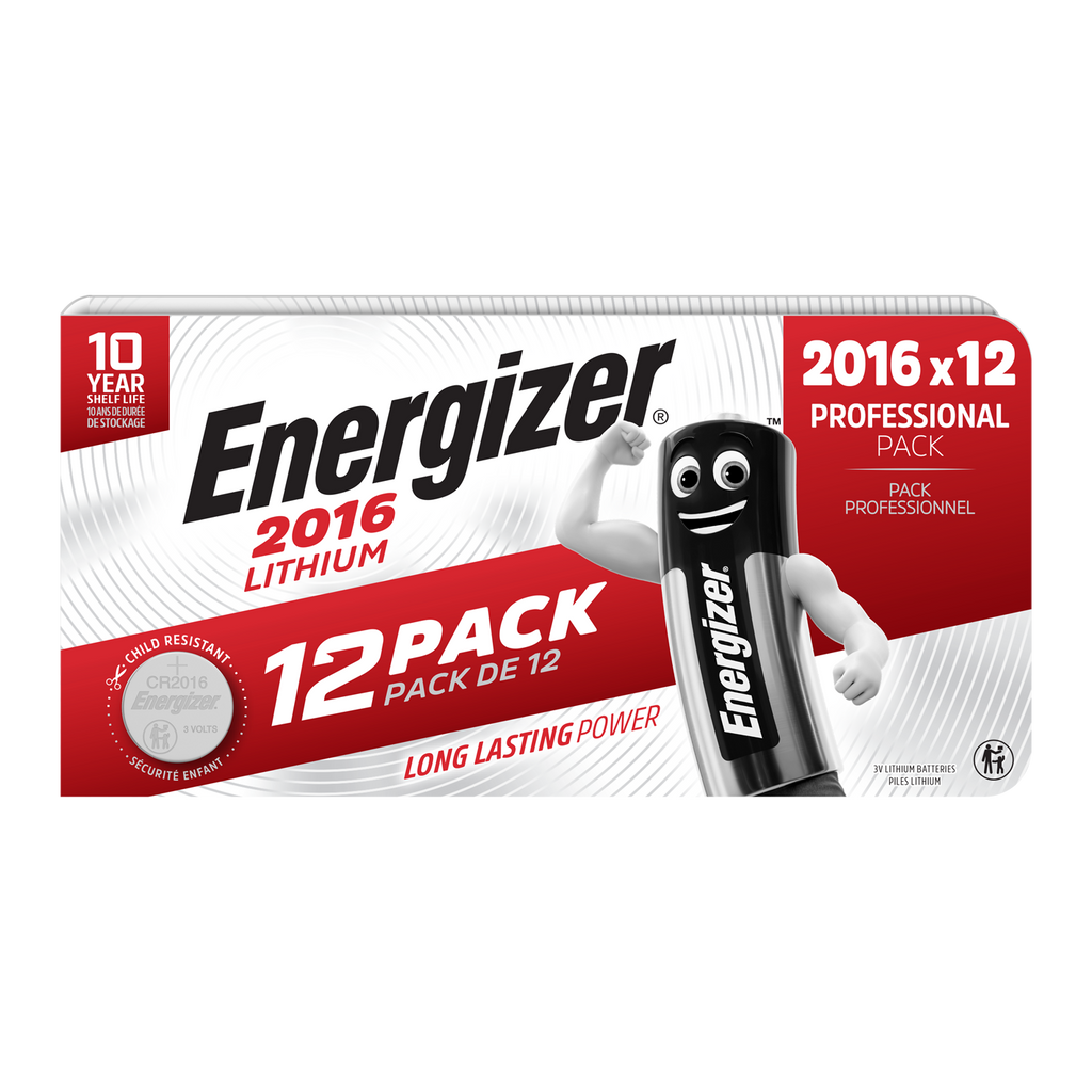 Energizer Lithium Coincell CR2016 - Pack of 12