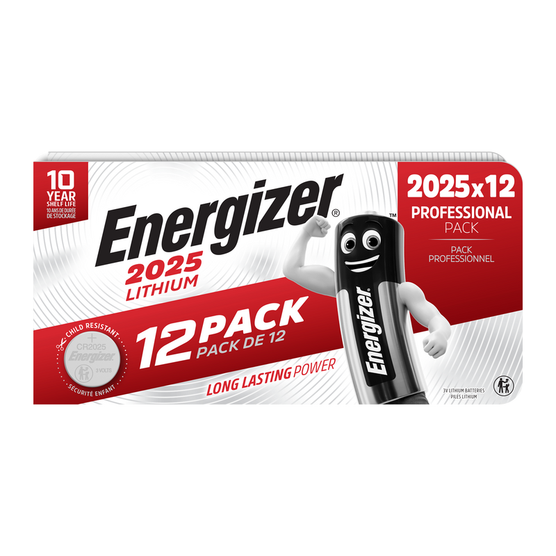 Energizer Lithium Coincell CR2025 - Pack of 12