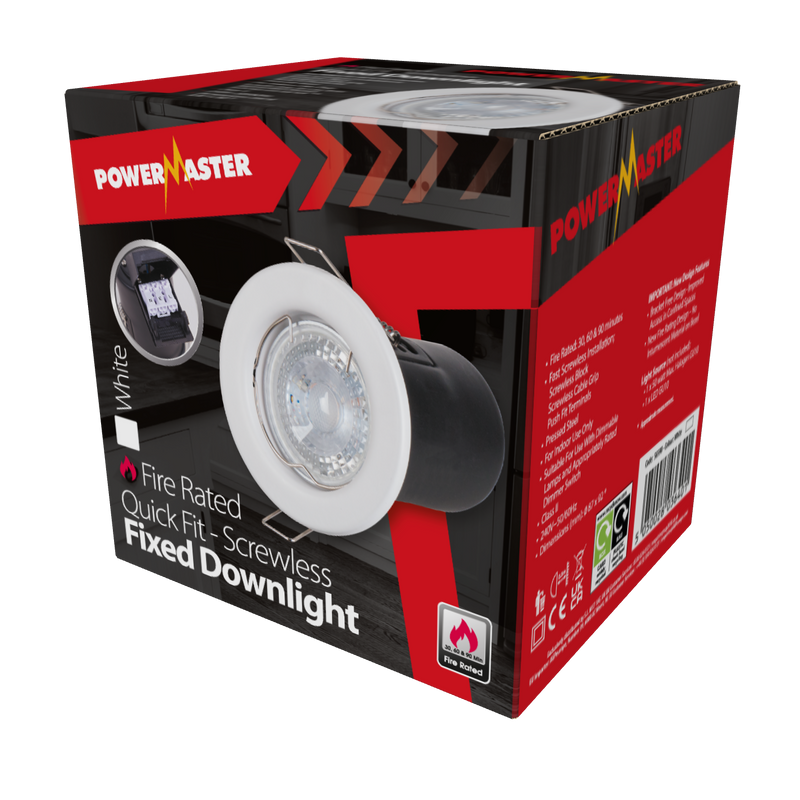 PowerMaster Fire Rated Fixed Downlight - White
