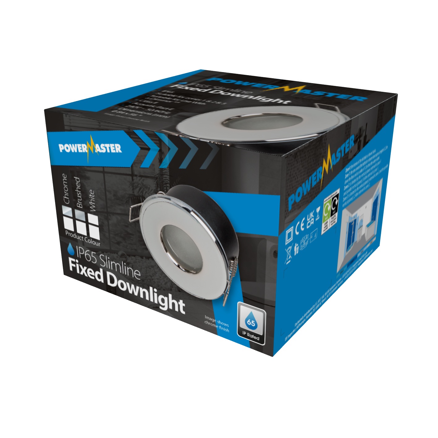 PowerMaster Indoor Fixed Downlight IP65 - White – LED Hut