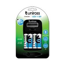 Uniross 1-2 Hour LCD Charger with 4x 2600mah AA batteries